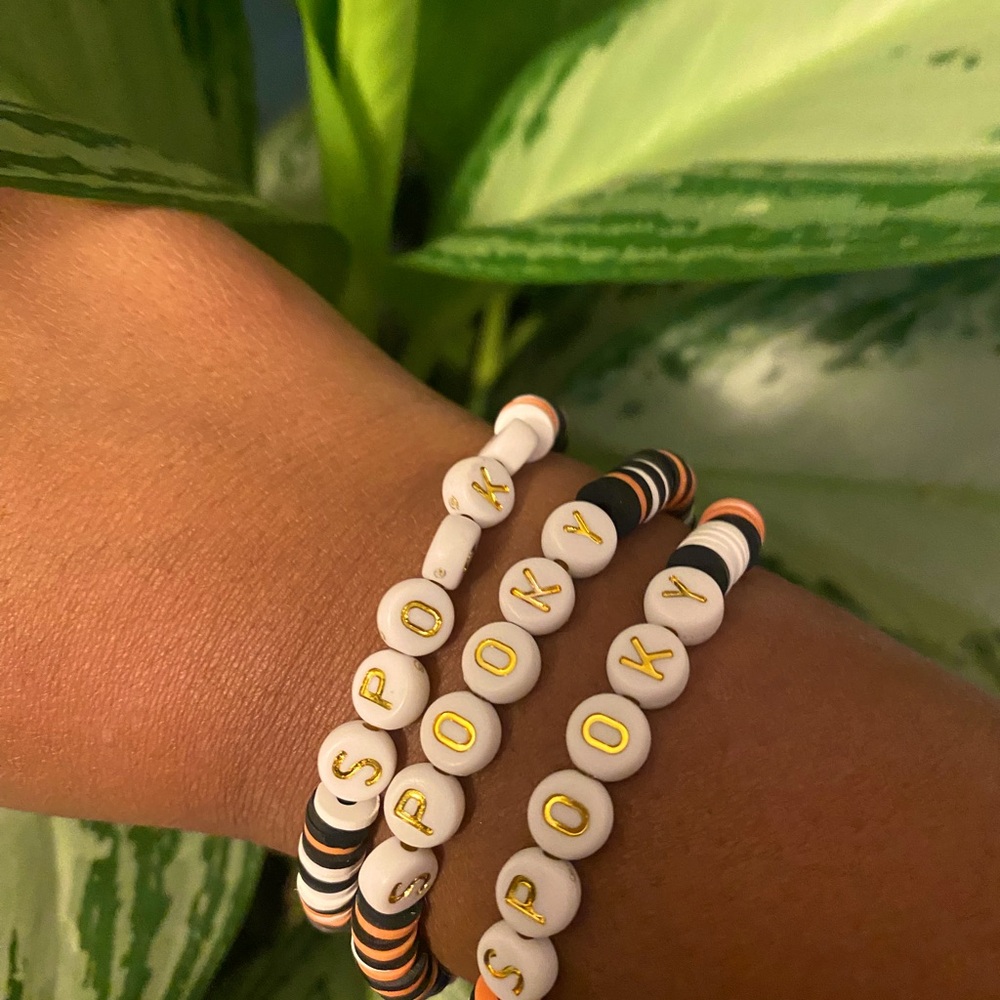 Halloween clay bead bracelets